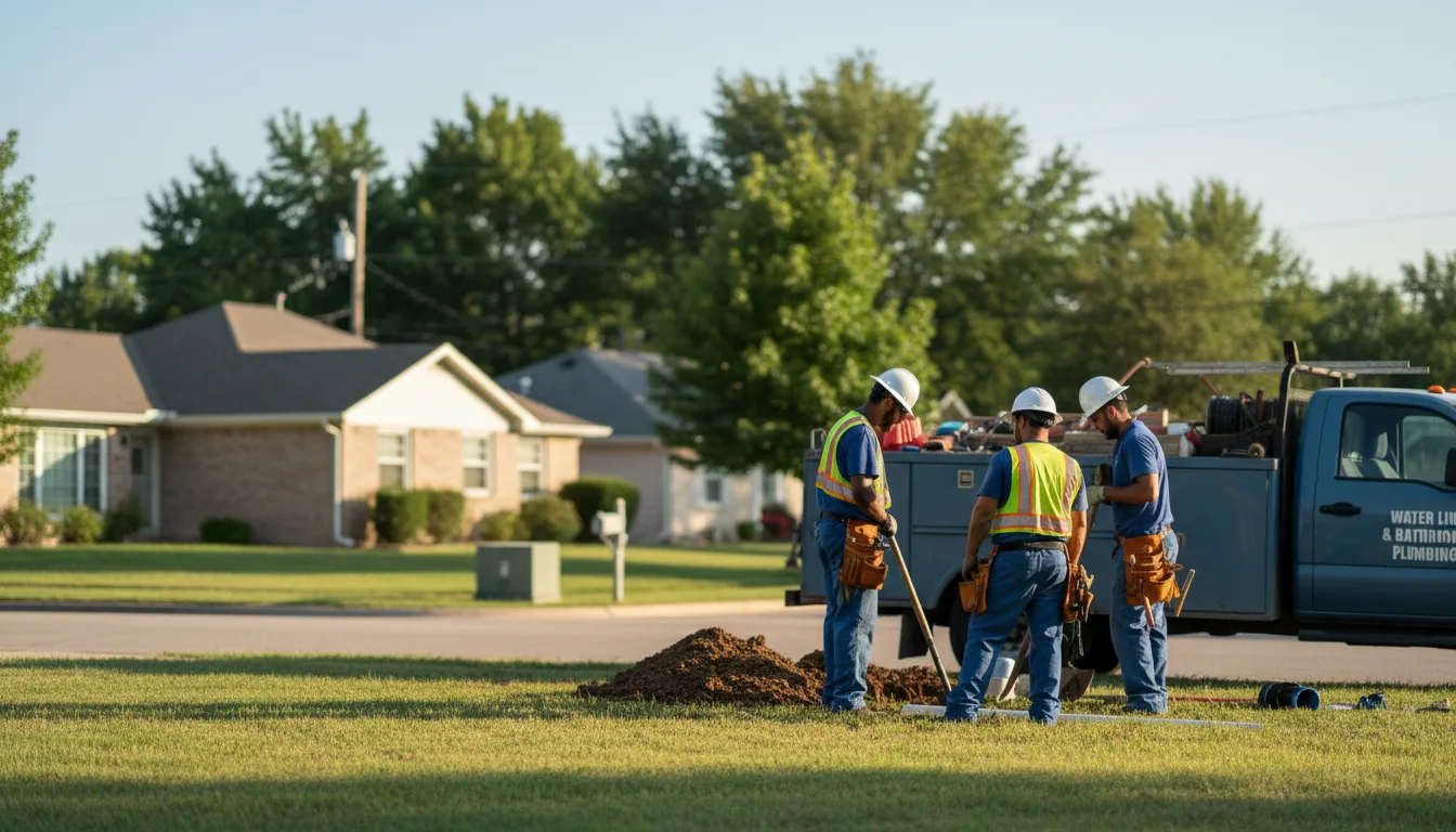 Residential water line and bathroom plumbing service in Mcfall, MO